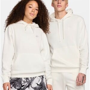 NIKE Club Fleece Pullover Hoodie Sweatshirt Small Bone NEW Streetwear Active